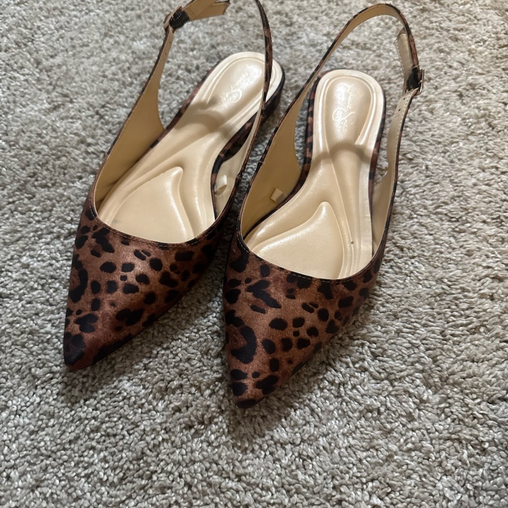 Jessica Simpson Leopard Print Slingback Women's Shoes 5.5